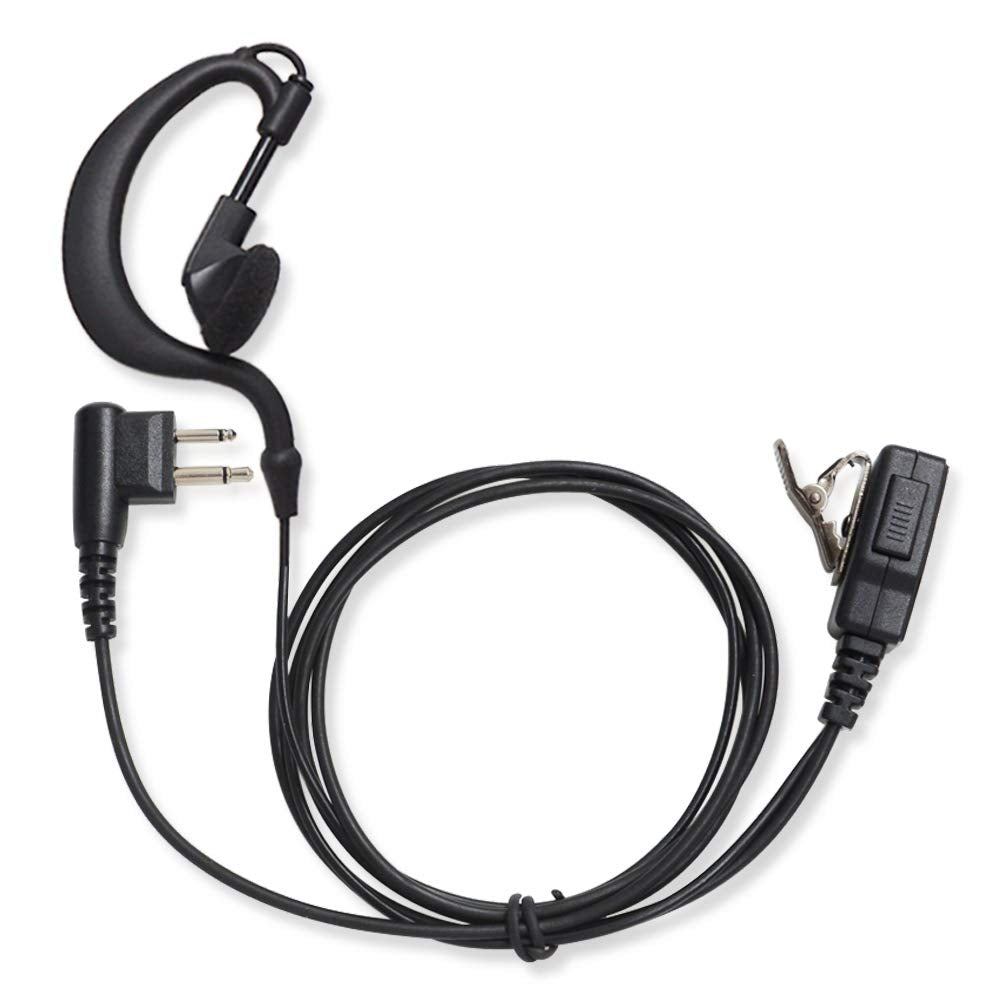 [Australia - AusPower] - Tenq Advanced G Shape Police Earpiece Headset PTT Mic for 2-pin Motorola Radio CP040 CP200 XTNi DTR VL50 