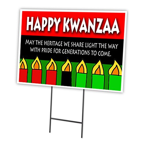 [Australia - AusPower] - Happy KWANZA May The Heritage WE Share Light 12"x16" Yard Sign & Stake 