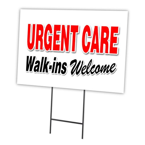 [Australia - AusPower] - Urgent Care Walk-INS Welcome 12"x16" Yard Sign & Stake Outdoor Plastic 