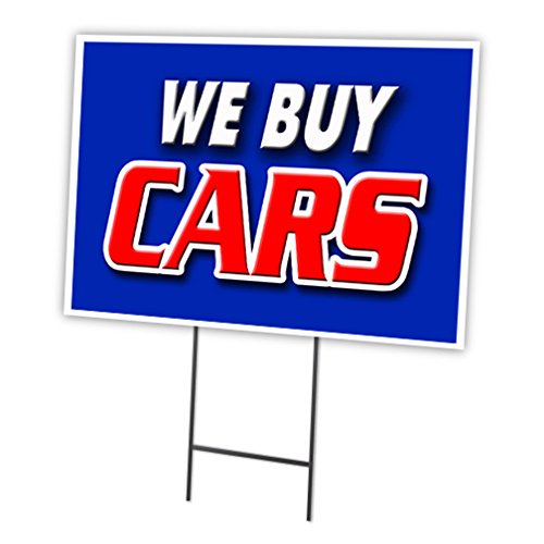 [Australia - AusPower] - WE Buy Cars 12"x16" Yard Sign & Stake Outdoor Plastic coroplast Window 12" X 16" Single Sided 