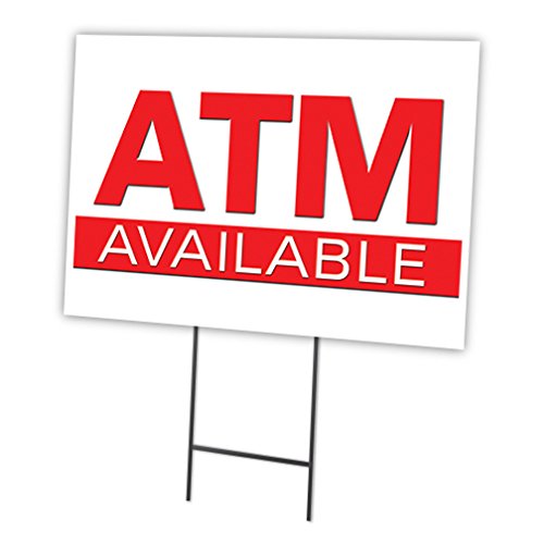 [Australia - AusPower] - ATM 12"x16" Yard Sign & Stake | Advertise Your Business | Stake Included Image On Front Only | Made in The USA 12" X 16" Single Sided 