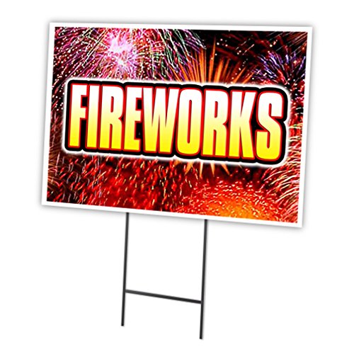 [Australia - AusPower] - Fireworks 1 12"x16" Yard Sign & Stake Outdoor Plastic coroplast Window 