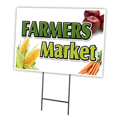 [Australia - AusPower] - Farmers Market 12"x16" Yard Sign & Stake Outdoor Plastic coroplast Window 