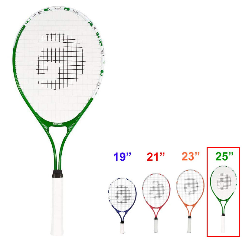 [Australia - AusPower] - Gamma Sports Junior Tennis Racquet: Quick Kids 19 Inch Tennis Racket - Prestrung Youth Tennis Racquets for Boys and Girls - 93 Inch Head Size 25" - Green 