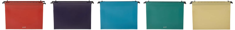 [Australia - AusPower] - Staples Poly Expanding Hanging File Pockets, Letter, Assorted, 5/Pack 1 Pack of 5 