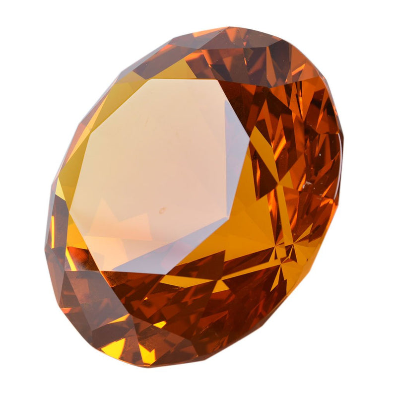 [Australia - AusPower] - LONGWIN 80mm(3.1 inch) Crystal Diamond Paperweight Jewels Wedding Decorations Centerpieces Home Decor (Amber) Amber 