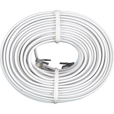 [Australia - AusPower] - Permo 50 Feet White Telephone Extension Cord Cable Line Wire 