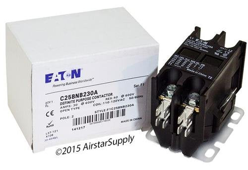 [Australia - AusPower] - Eaton/Cutler Hammer C25BNB230A Contactor, 2-Pole, 30 Amp, 120 VAC Coil Voltage 