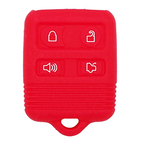 [Australia - AusPower] - SEGADEN Silicone Cover Protector Case Holder Skin Jacket Compatible with FORD LINCOLN MERCURY 4 Button Remote Key Fob CWTWB1U345 CWTWB1U331 GQ43VT11T CV9705 Red 