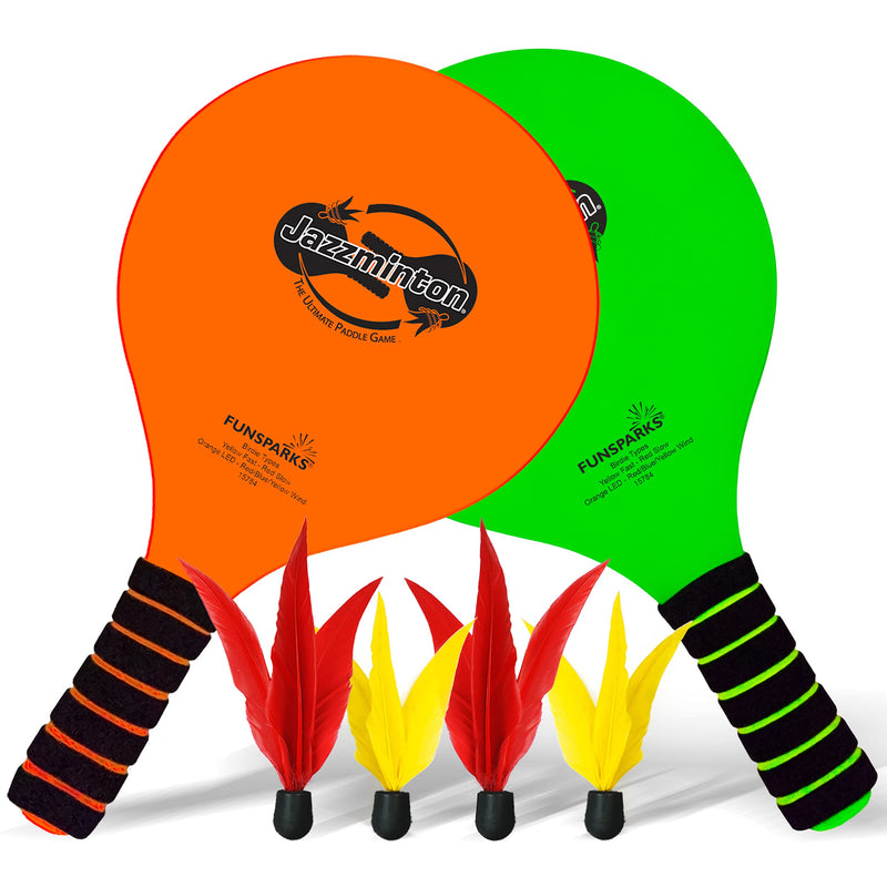 [Australia - AusPower] - Funsparks Paddle Ball Jazzminton Game - All-Season Indoor/Outdoor Racquet Game for Active Play 