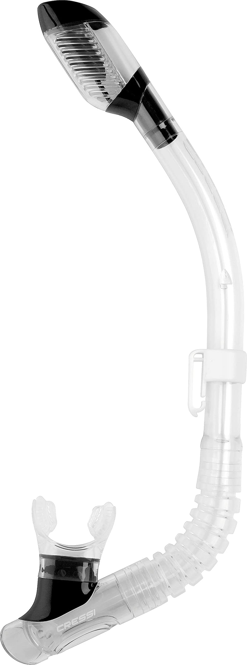 [Australia - AusPower] - Cressi Youth Dry-Top Snorkel | Splash-Guard and Closing Valve on Top, Silicone Mouthpiece, Quick-Release Keeper | Designed in Italy 