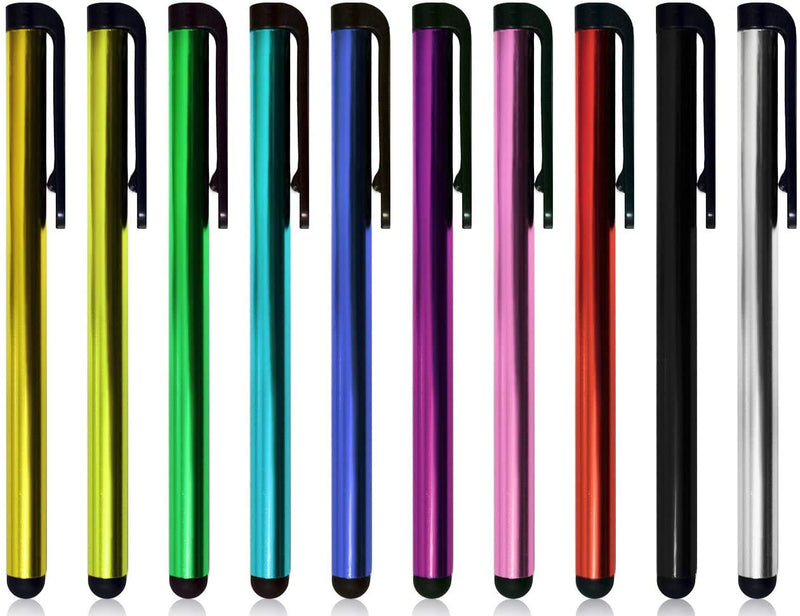 [Australia - AusPower] - 10 x Lilware Universal Metal Stylus Touch Screen Pens for Smart Phones / Apple iPhone / iPad / Tablet and Other Devices. Set of 10 Colorful Lightweight Pens. Multi-Colored 