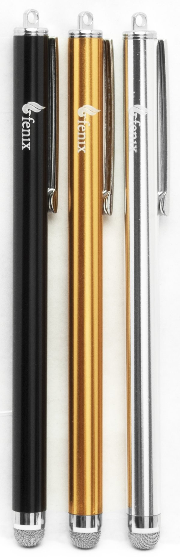 [Australia - AusPower] - Fenix - Set of 3 Black, Silver, Gold [Stylus Pen with Micro Knit Hybrid Fiber Tip for iPhone 4/5/5c/6/6+, iPad/iPad Air/iPad Mini, Samsung Galaxy S4/S5/S6/Edge, Kindle Fire, Surface Pro and More 