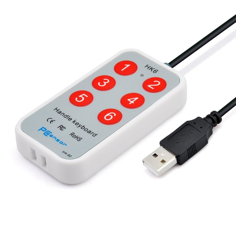 [Australia - AusPower] - iKKEGOL 2 Meter /6.6Feet USB Durable Handle Mini Button 6 Keys User-Defined Keyboard for Game Laptop 