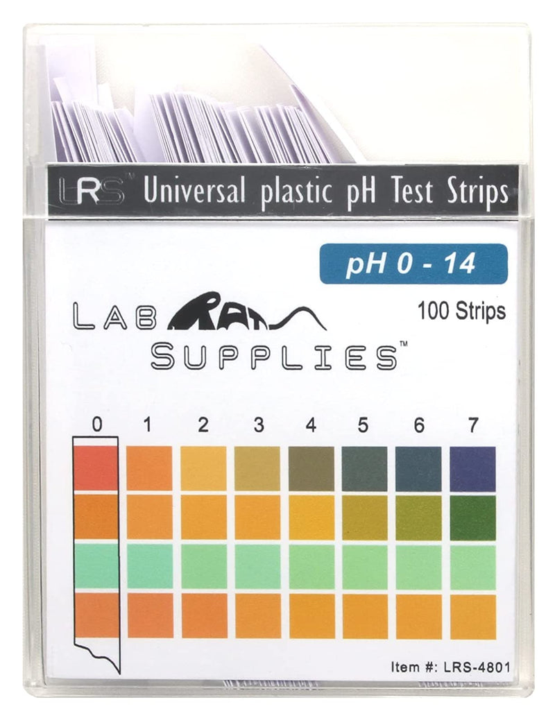 [Australia - AusPower] - Plastic pH Test Strips, Universal Application (pH 0-14), 100 Strips | Saliva | Soap | Urine | Food | Liquids | Water with Soil Testing | Lab Monitoring 100 Count (Pack of 1) 