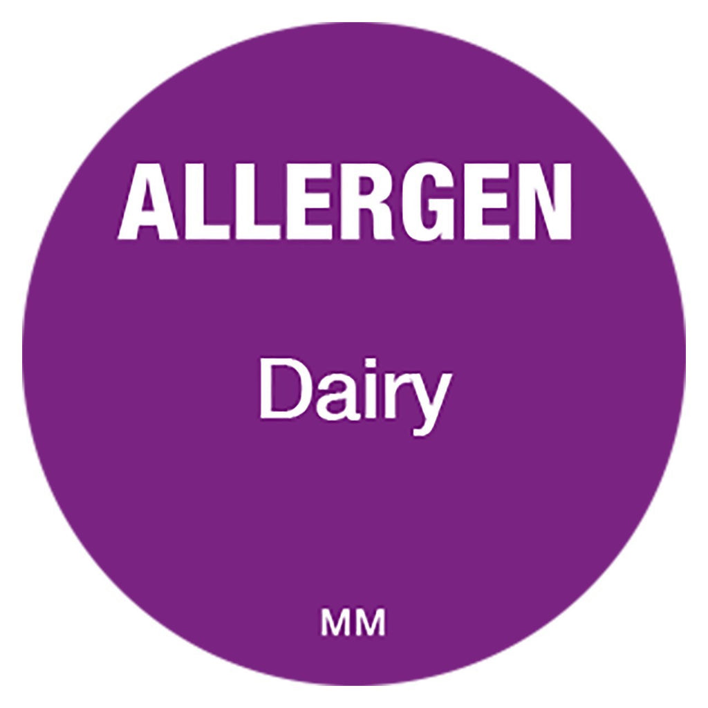 [Australia - AusPower] - DayMark IT117120 MoveMark Allergen Removable Circle Label, "Dairy", 1" Diameter, Purple (Roll of 1000) Dairy 