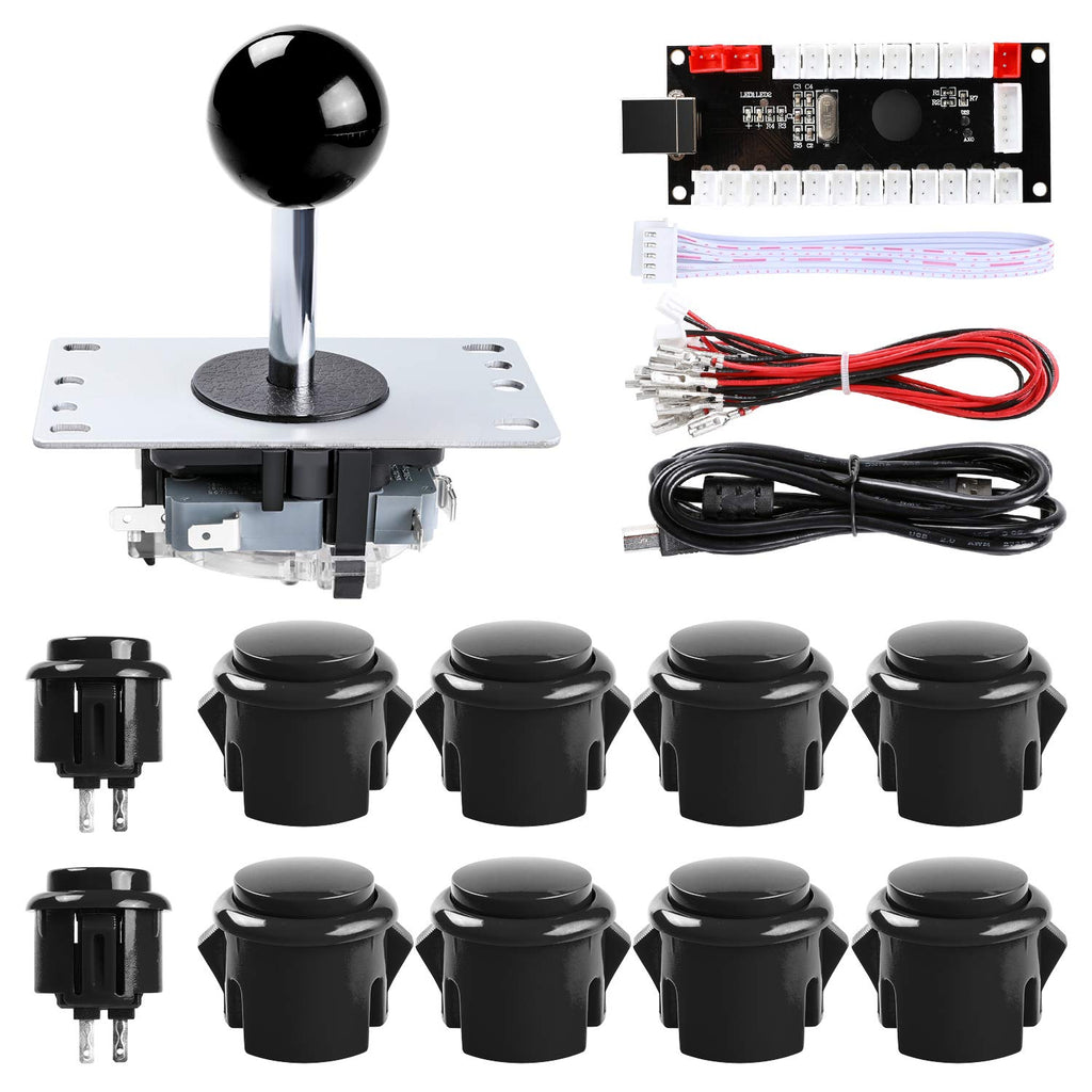 [Australia - AusPower] - Easyget Zero Delay Pc Arcade Game Joystick Cabinet DIY Parts Kit for Mame Jamma & Fighting Games Support All Windows Systems - Color Black Kit 