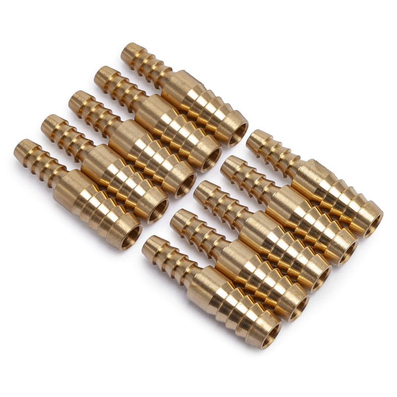 [Australia - AusPower] - LTWFITTING Brass Barb Hose Reducing Splicer Mender 1/4-Inch ID Hose x 3/8-Inch ID Hose Fitting Air Water Fuel Boat(Pack of 10) 