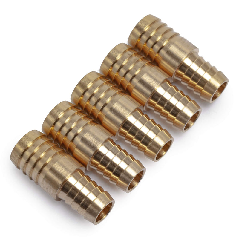 [Australia - AusPower] - LTWFITTING Brass Barb Hose Reducing Splicer Mender 1/2-Inch ID Hose x5/8-Inch ID Hose Fitting Air Water Fuel Boat(Pack of 5) 