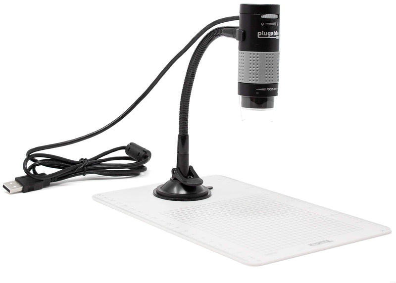 [Australia - AusPower] - Plugable USB 2.0 Digital Microscope with Flexible Arm Observation Stand Compatible with Windows, Mac, Linux (2MP, 250x Magnification) 