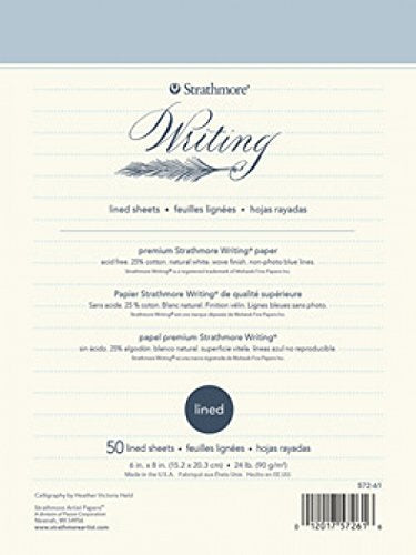 [Australia - AusPower] - Strathmore 500 Series Writing Pad, Lined, 6"x8" Glue Bound, 50 Sheets 