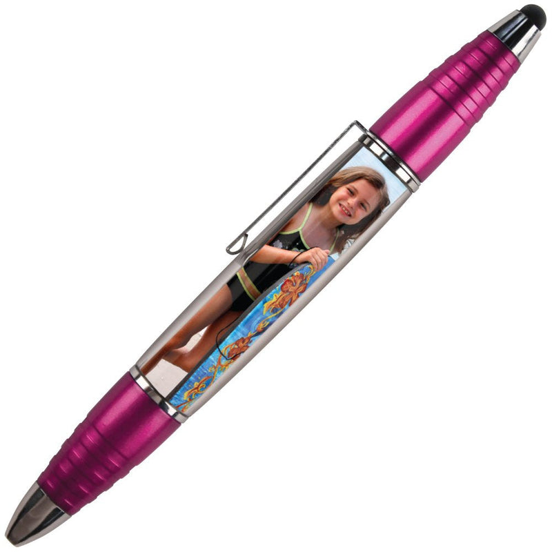[Australia - AusPower] - Pink - PixStylus 2 in 1 Personalized Pen and Stylus Combo – DIY, Create your own custom stylus/pen – Just insert a photo or design your own insert at PersonalizeItYourself.com Pink 