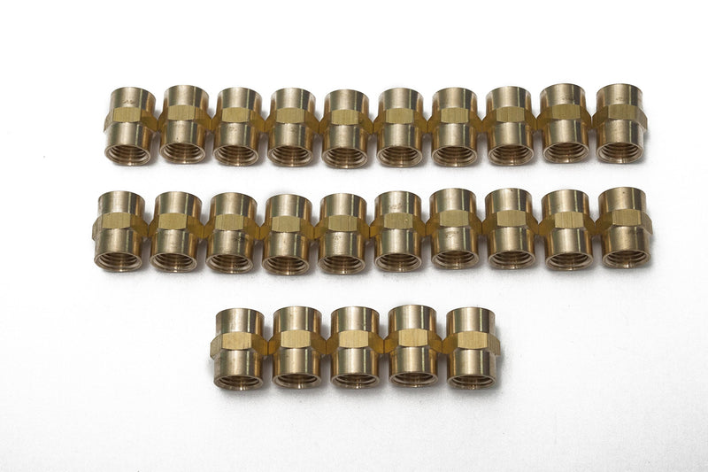 [Australia - AusPower] - LTWFITTING Brass Pipe Fitting Coupling Coupler 1/4 x 1/4 Inch Female NPT FNPT FPT Pipe Water Boat(Pack of 25) 
