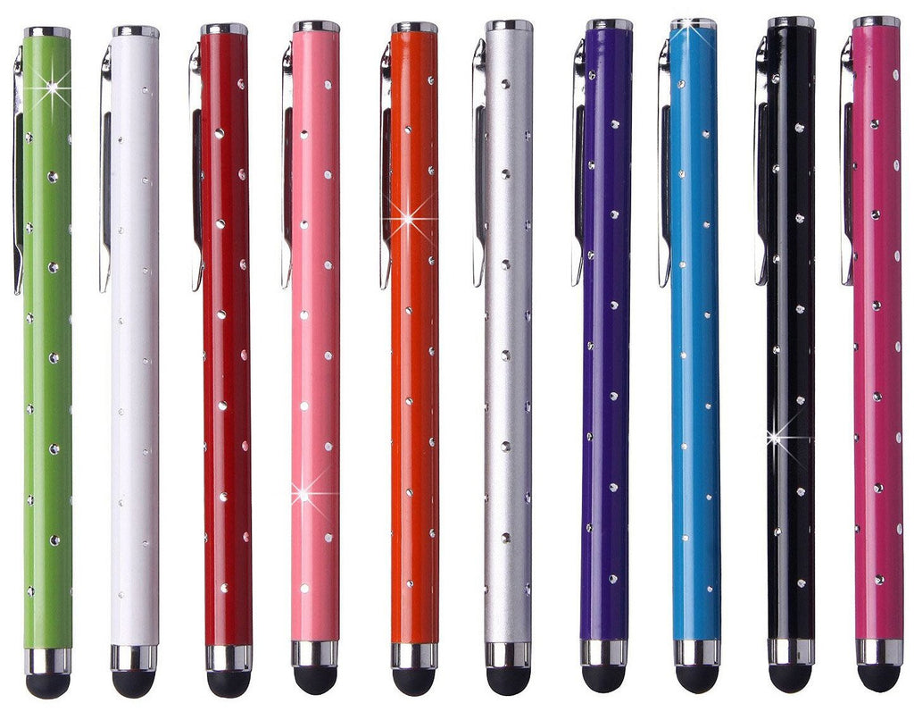 [Australia - AusPower] - CCIVV 10 Pcs 4.2 in Stylus Pens for Capacitive Touch Screen Devices (Bling Polka Dots) Bling Polka Dots 