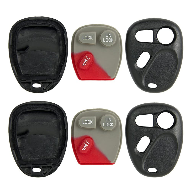 [Australia - AusPower] - Keyless2Go Replacement for New Shell Case and 3 Button Pad for Remote Key Fob FCC KOBLEAR1XT KOBUT1BT - Shell ONLY (2 Pack) 