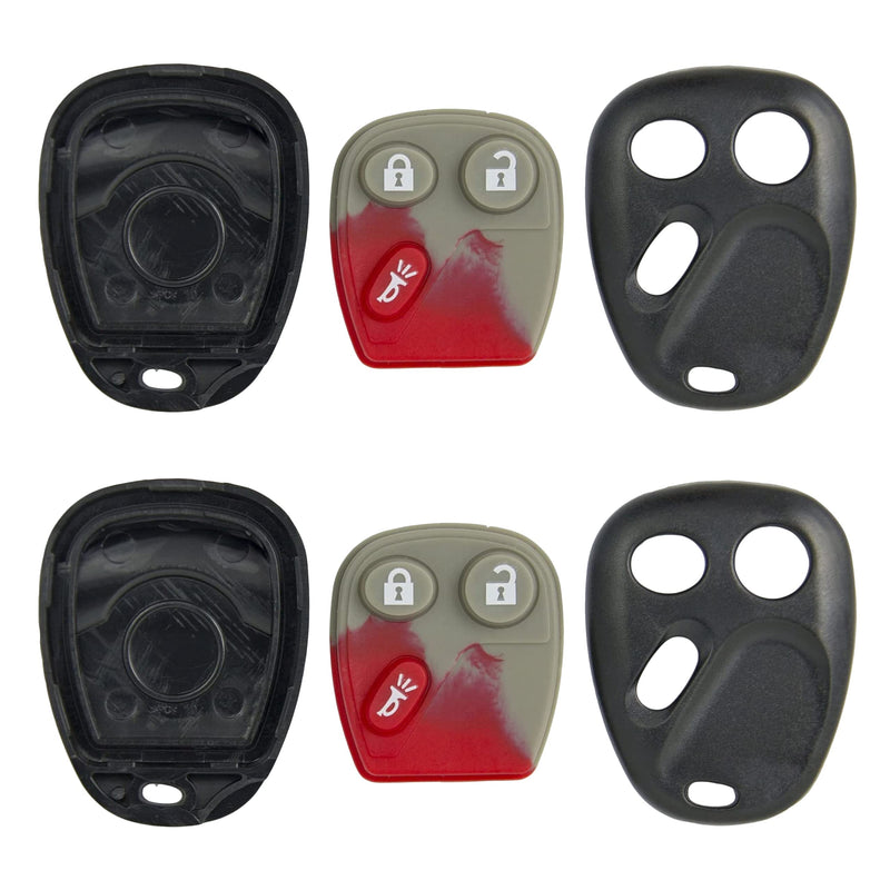 [Australia - AusPower] - Keyless2Go Replacement for New Shell Case and Button Pad for Remote Key Fob with FCC LHJ011 - Shell ONLY (2 Pack) 