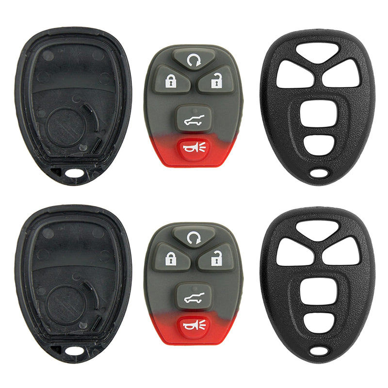 [Australia - AusPower] - Keyless2Go Replacement for New Shell Case and 5 Button Pad for Remote Key Fob with FCC OUC60270 - Shell ONLY (2 Pack) 