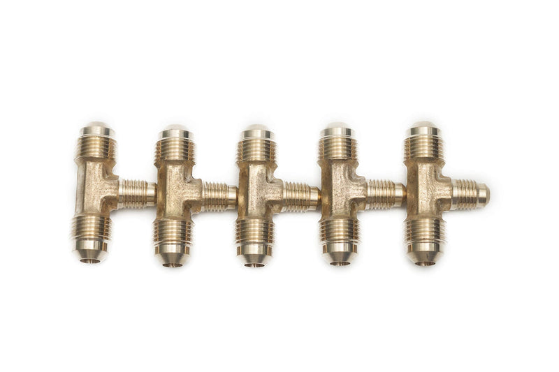 [Australia - AusPower] - LTWFITTING Brass 3/8" x 3/8" x 1/4" OD Flare Reducing Tee,Brass Flare Tube Fitting(Pack of 5) 
