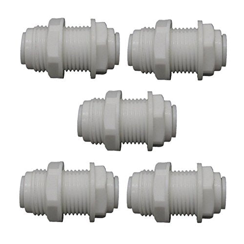 [Australia - AusPower] - JIUWU White Fittings Bulkhead Connector 3/8-Inch Tube Quick Connect for RO Water Pack of 5 