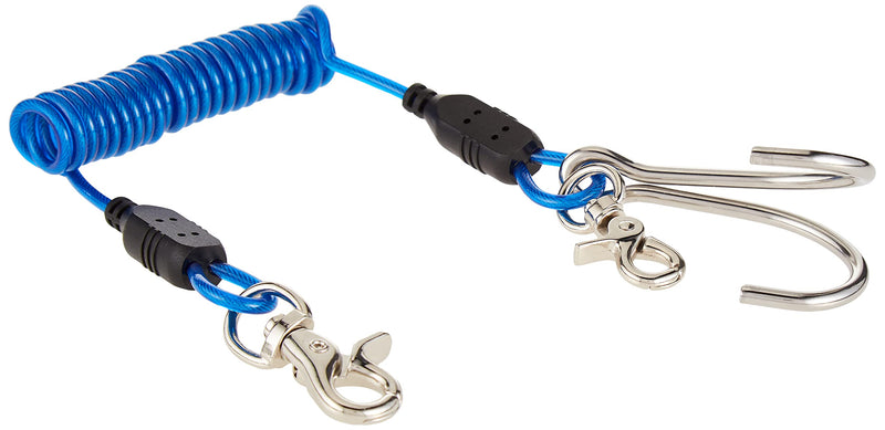 [Australia - AusPower] - Scuba Choice Diving Stainless Steel Reef Double Hook with Spiral Coil Lanyard 