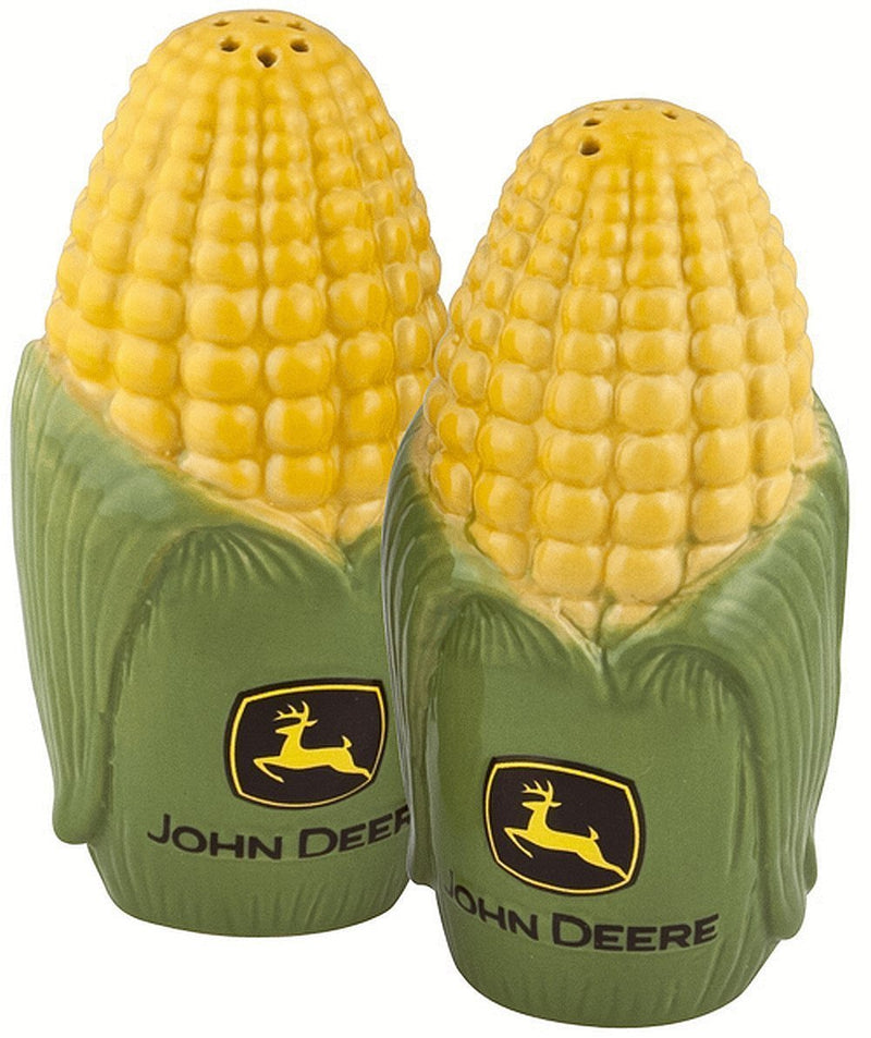 [Australia - AusPower] - John Deere Stoneware Corn Cob Salt and Pepper Shaker Set Official Licensed 