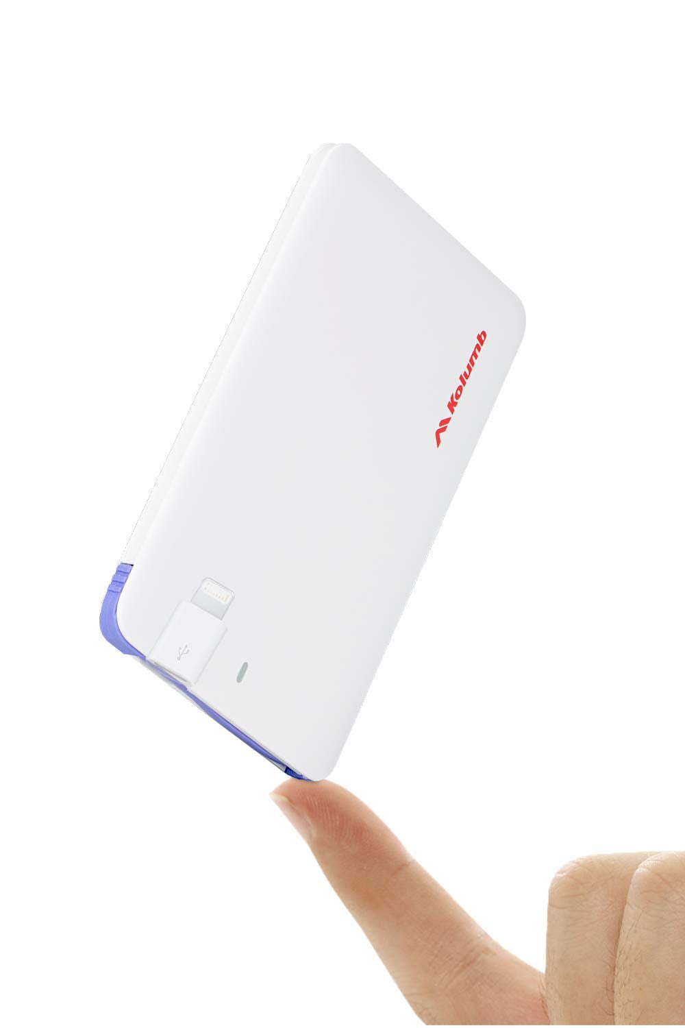 [Australia - AusPower] - Ultra-Slim Ultra-Portable Ultra-Safe 2500mAh Wallet Pocket Power Card Power Bank, ONE-for-All External Mini Battery for Most Smart Phone and Digital Devices(White with Lightning Adapter) 