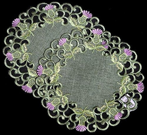 [Australia - AusPower] - Pair of Doilies (small) in a Balmoral Thistle Design (Green) 