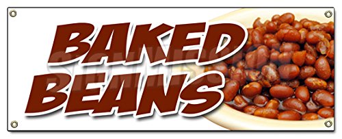 [Australia - AusPower] - Baked Beans Banner Sign slo Slow Cooked hot Dogs Brown Sugar Bacon 18''x48" 