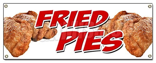 [Australia - AusPower] - Fried PIES Banner Sign deep Fry Fruit Cherry Apple Lemon Peach hot 