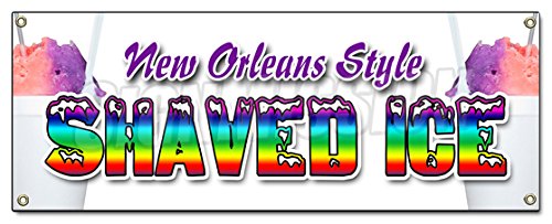 [Australia - AusPower] - New Orleans Style Shaved ICE Banner Sign Snow Cones Balls Fruit Flavors 18''x48" 