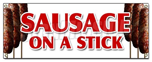 [Australia - AusPower] - Sausage ON A Stick Banner Sign Italian Pork Homemade Snack Lunch Food 