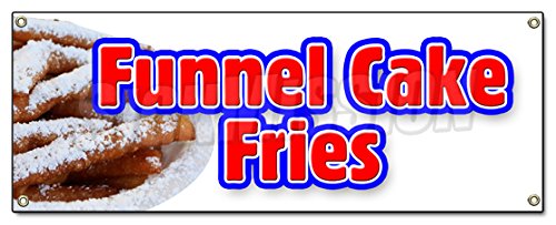 [Australia - AusPower] - Funnel Cake Fries Banner Sign hot Warm Crisp Delicious Sweet Food 