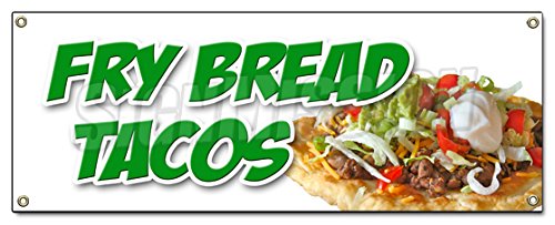 [Australia - AusPower] - Fry Bread Tacos Banner Sign Indian Mexican Chili Vegetarian Navajo Food 