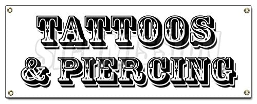 [Australia - AusPower] - Tattoos & Piercing Banner Sign Parlor Artwork Artist Pierce Studio Ink 