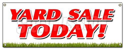 [Australia - AusPower] - Yard Sale Today Banner Sign Household Tools New Used Furniture Toys 18''x48" 