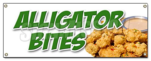 [Australia - AusPower] - Alligator Bites Banner 18" X 48" Heavy Duty 13 Oz Vinyl Banners with Grommets Single Sided 18''x48" 
