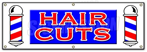 [Australia - AusPower] - 72" Hair CUTS Banner Sign Men Women Girls Boys Stylist Dresser Walk ins 