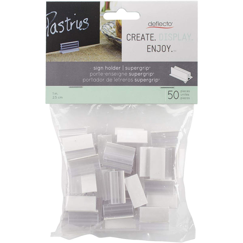 [Australia - AusPower] - Deflecto SuperGrip Sign Holder with Adhesive, 50 Piece 1" x .50" Pack of 50 