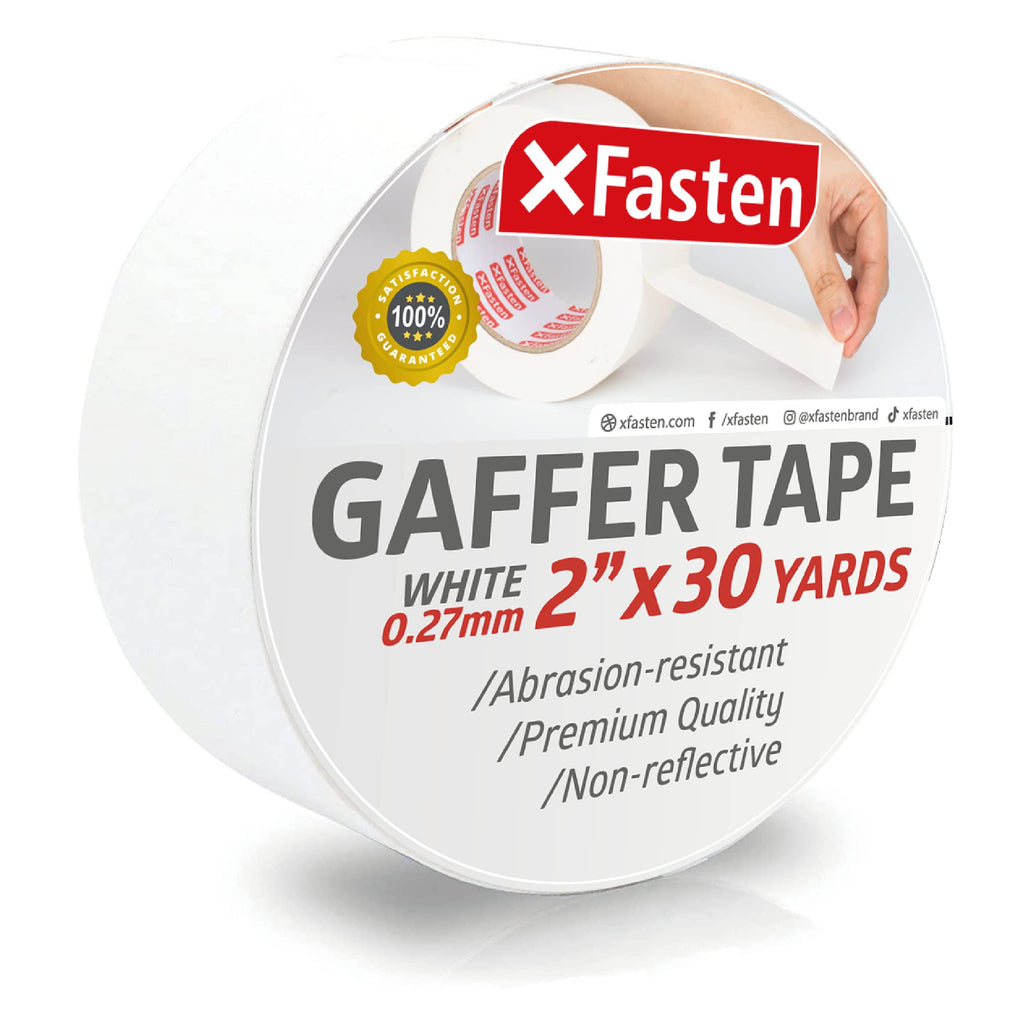 [Australia - AusPower] - XFasten Professional Grade Gaffer Tape, 2 Inch X 30 Yards (White) White 