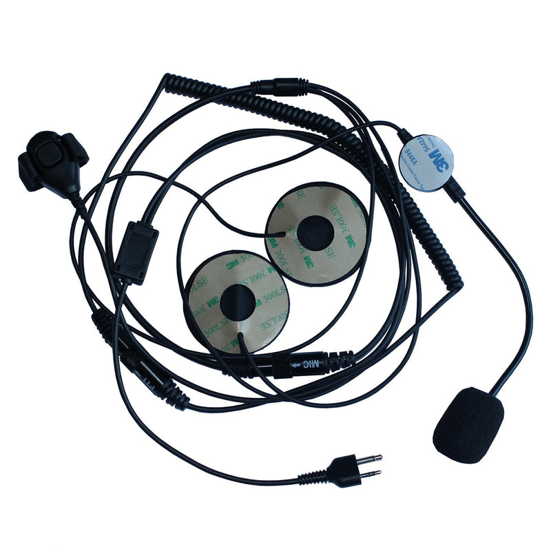 [Australia - AusPower] - GoodQbuy® 2 Pin Half/Open Face Helmet Motorcycle Earphone Headphone with Microphone for Midland/Alan Midland/Alan GMRS/FRS GXT/LXT GXT1000VP4 LXT500VP3 GXT1050VP4 2 Two Way Radios 2-pin Jack 